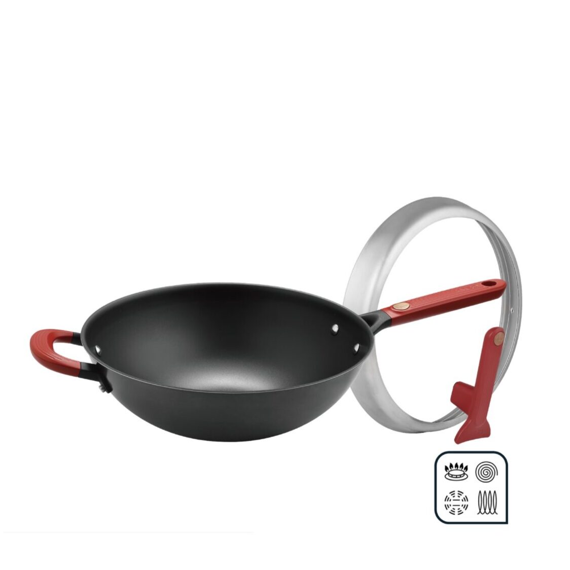 ASD Ti-Fusion 34cm Nitrided Iron Skillet Wok (CF34T2Q)