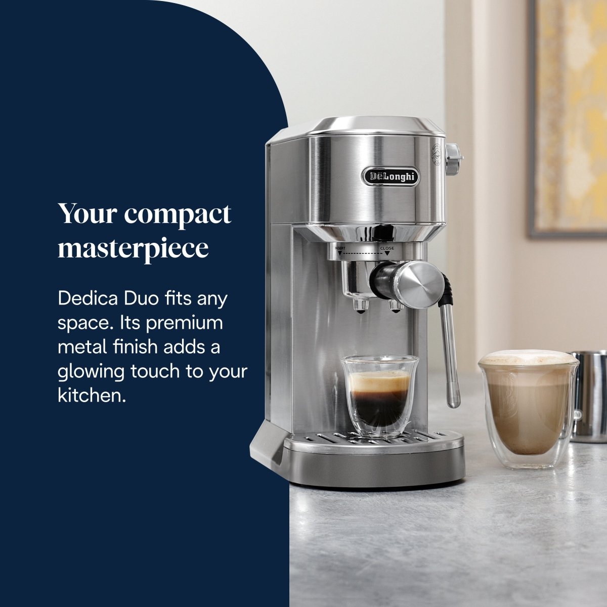Delonghi Coffee Machine Espresso - pump Dedica Duo Metal (EC890.M) - Metro Singapore Departmental Store - Celebrating 69 Years in SG