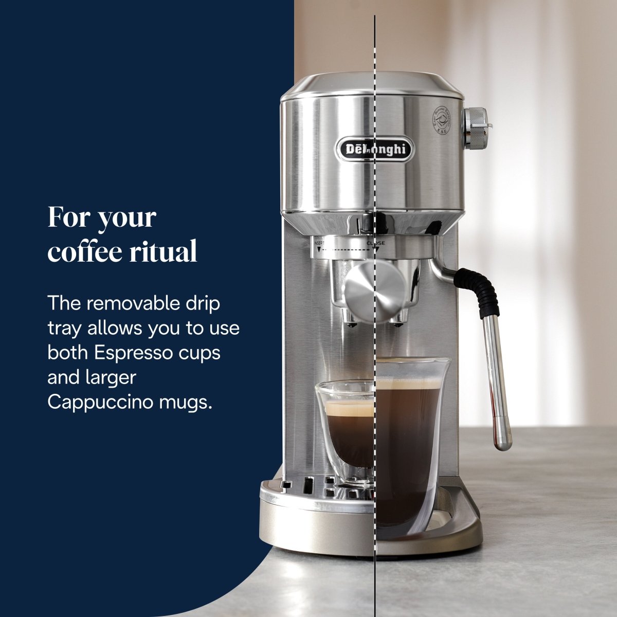 Delonghi Coffee Machine Espresso - pump Dedica Duo Metal (EC890.M) - Metro Singapore Departmental Store - Celebrating 69 Years in SG