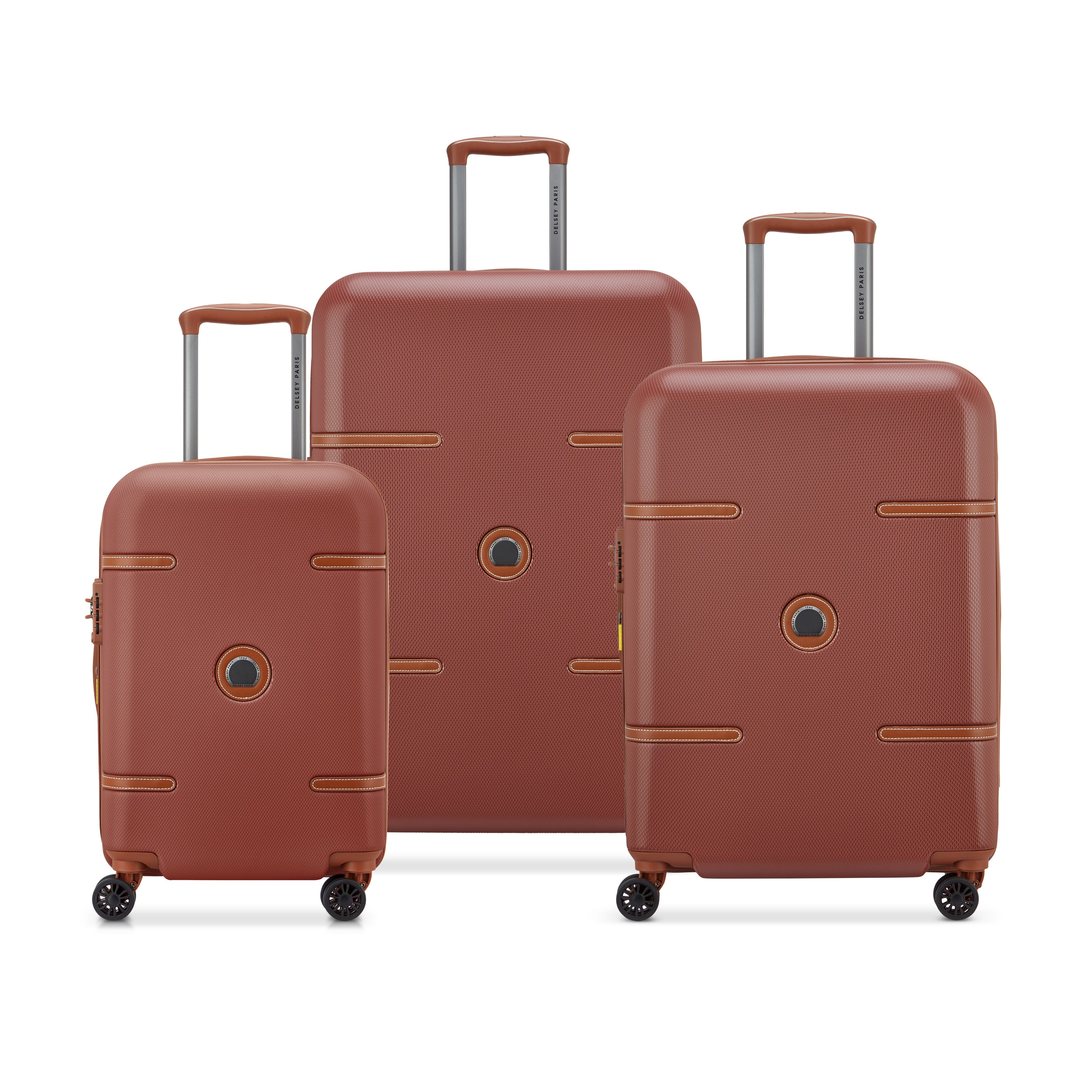 Delsey Paris Odette 4 Double Wheels Expandable Trolley Case with Anti-thef Zipper -Brown
