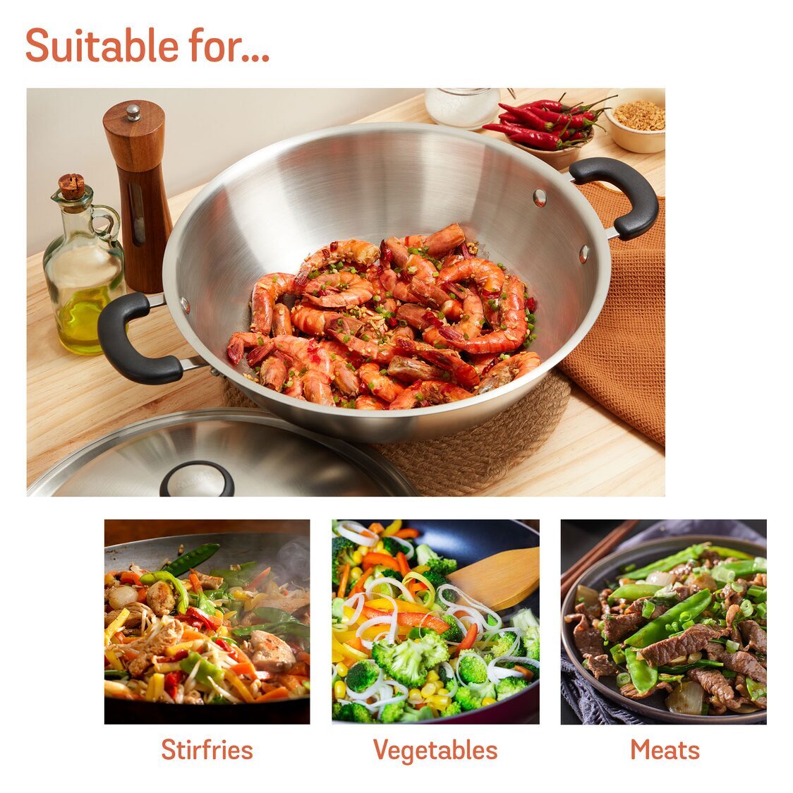 Meyer Centennial Stainless Steel Chinese Wok (Induction)