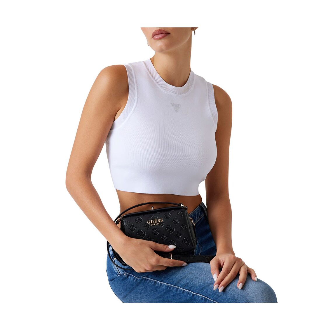 PHOEBE MINI CROSSBODY BAG,BLACK LOGO