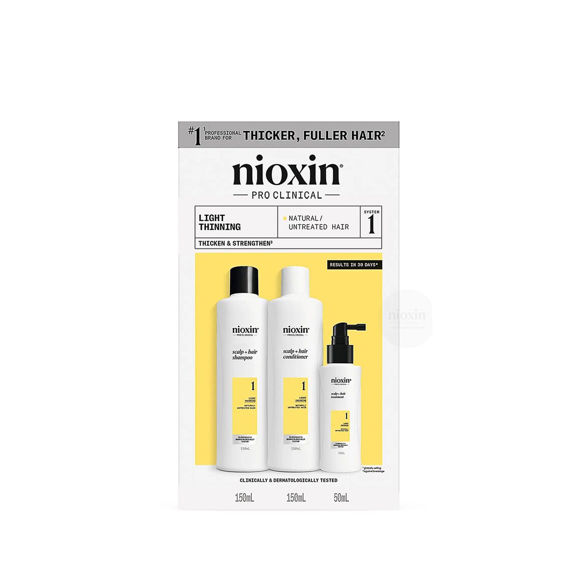Nioxin System Kit 1 (Shampoo 150ml+Conditioner 150ml+Treatment 50ml)