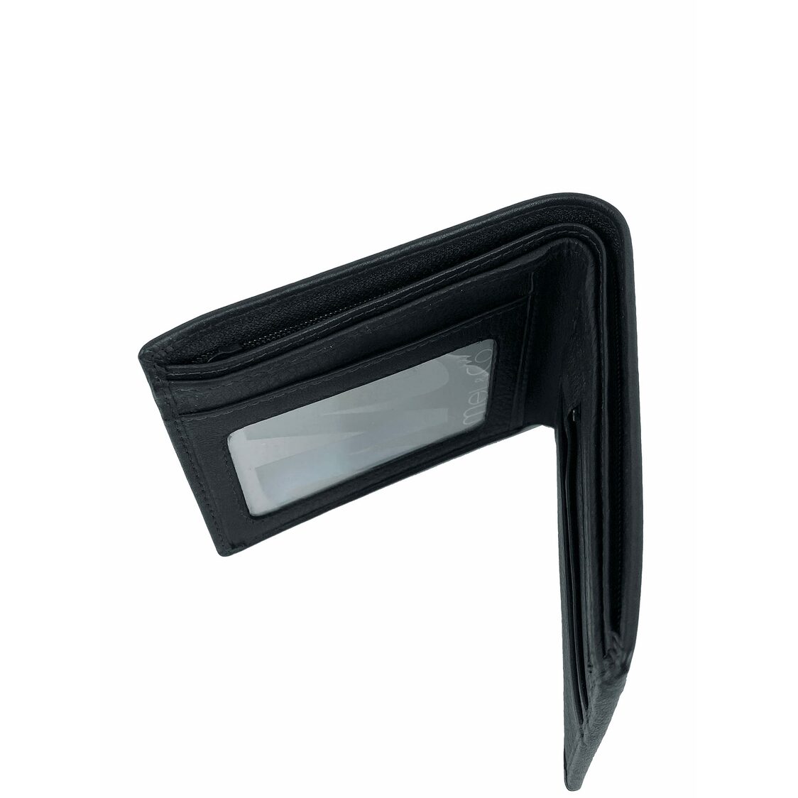 Mel&Co Genuine Leather Bi-Fold Wallet With Zip Pocket