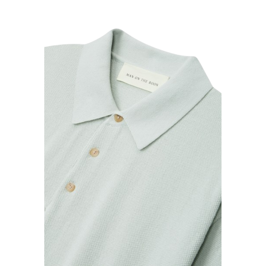 Man On The Boon Texture Relax Fit Polo Mint