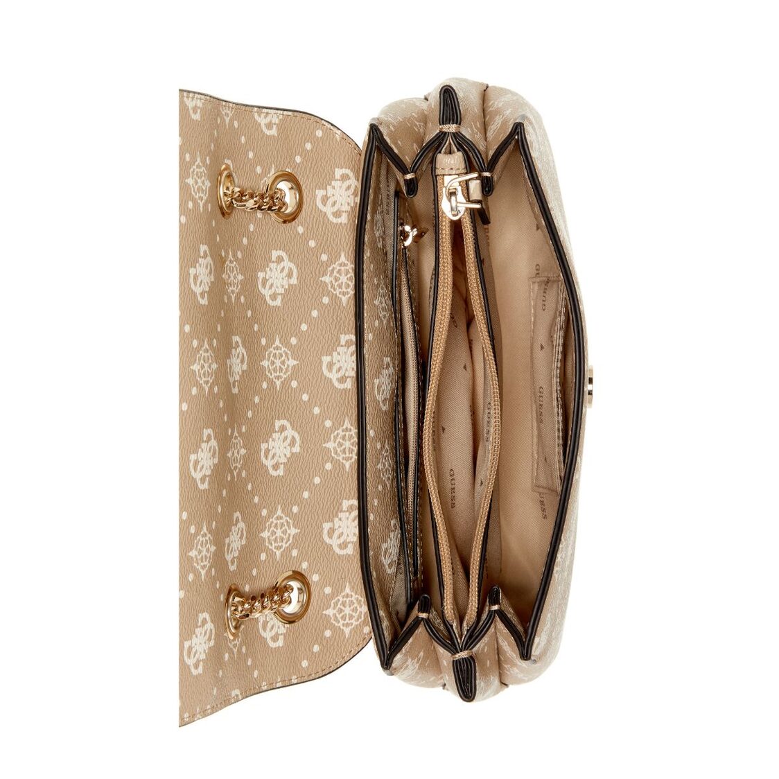 Guess Silia Convertible Crossbody Flap - Biscotti Logo