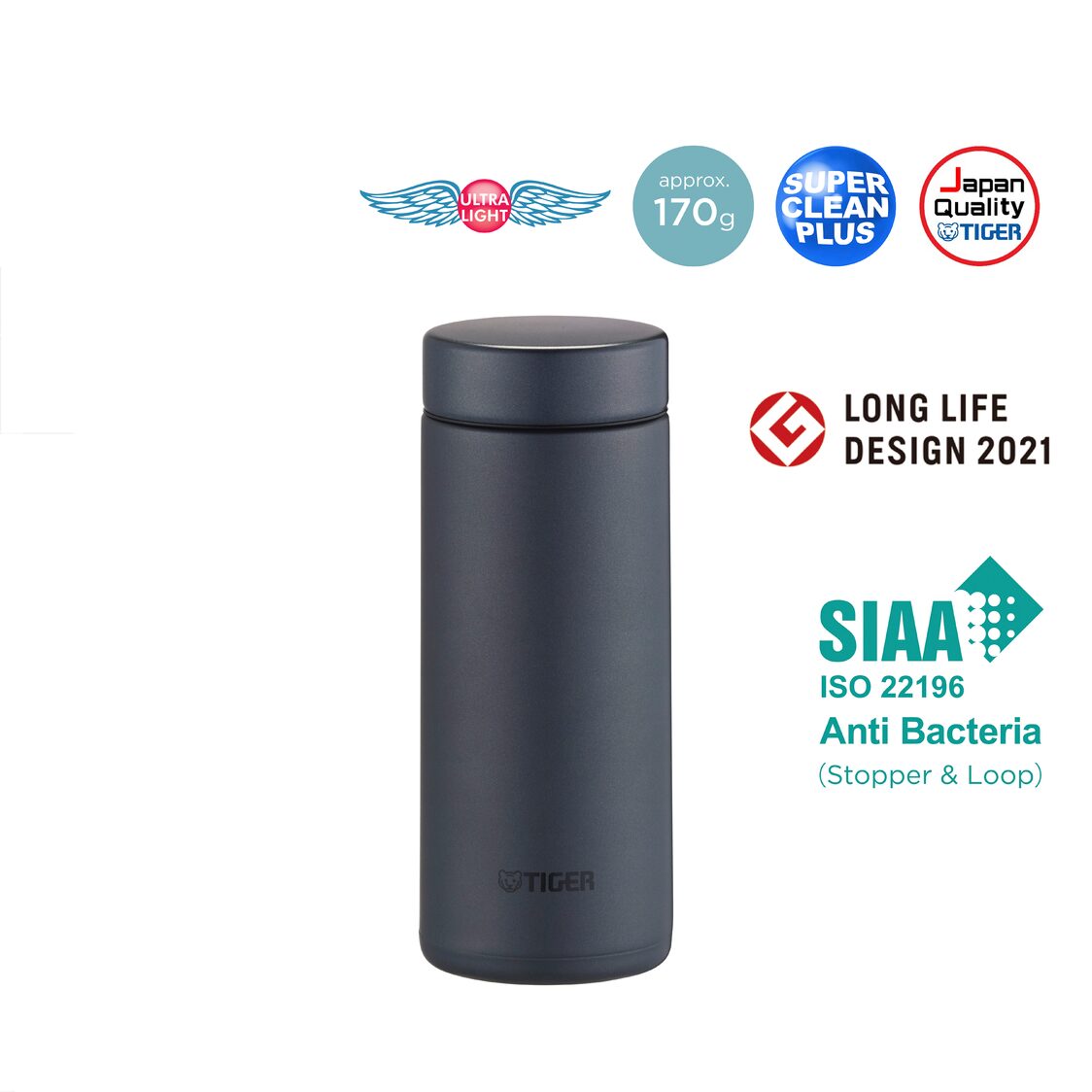 Tiger Anti-Bacteria Double Stainless Steel Thermal Mug 350ml (MMZ-K035)