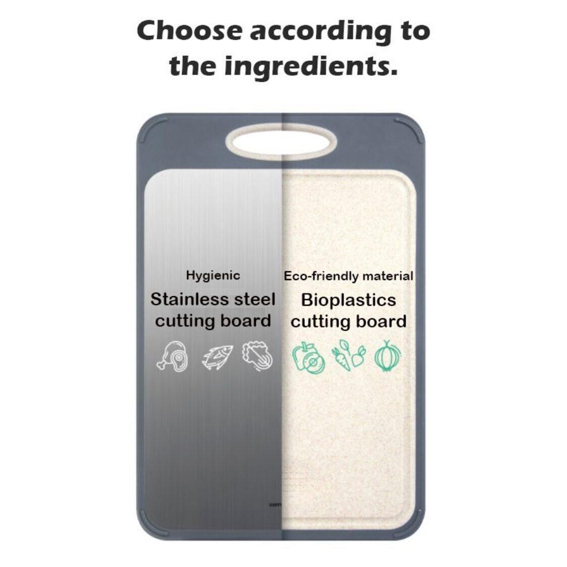 Happycall Cleanness Double-Sided Stainless Steel Cutting Board (4004-1054)