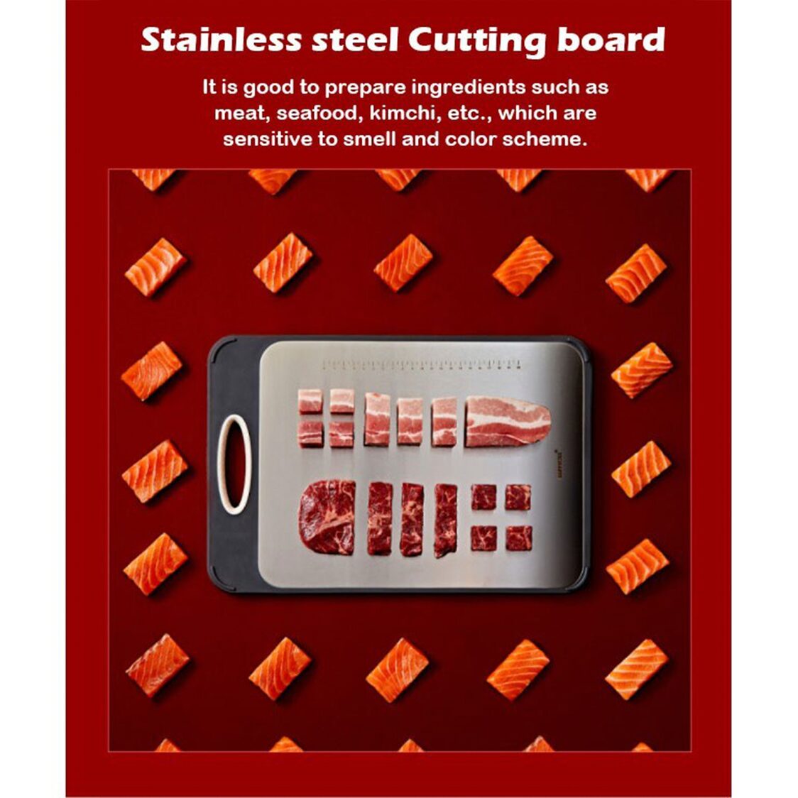 Happycall Cleanness Double-Sided Stainless Steel Cutting Board (4004-1054)
