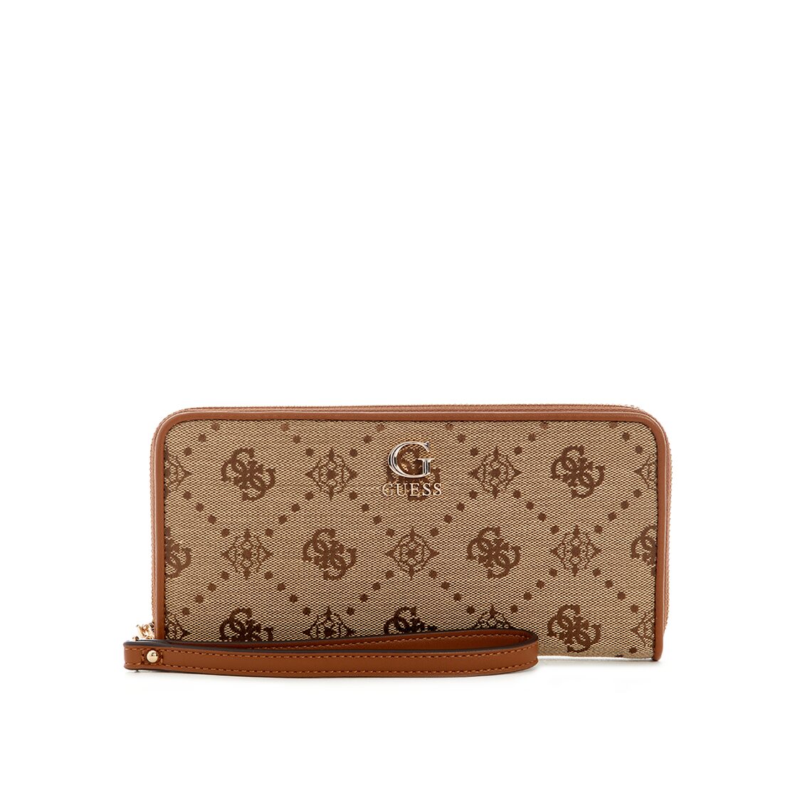 Guess Neda Slg Large Zip Around,Latte Logo