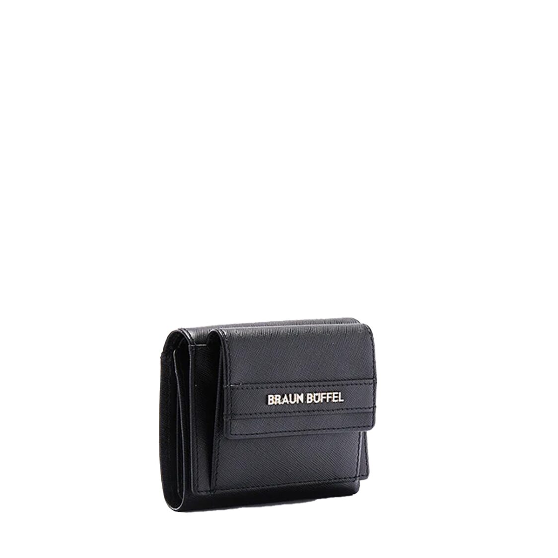 Braun Buffel Unire Tri-Fold Wallet With External Coin Compartment Black