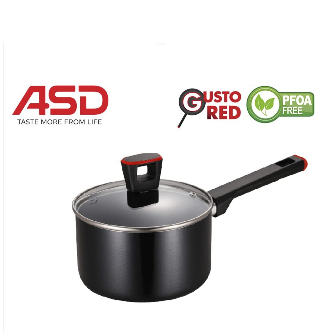 ASD Gusto Red Non-Stick Saucepan 18cm (HP8918-RD)