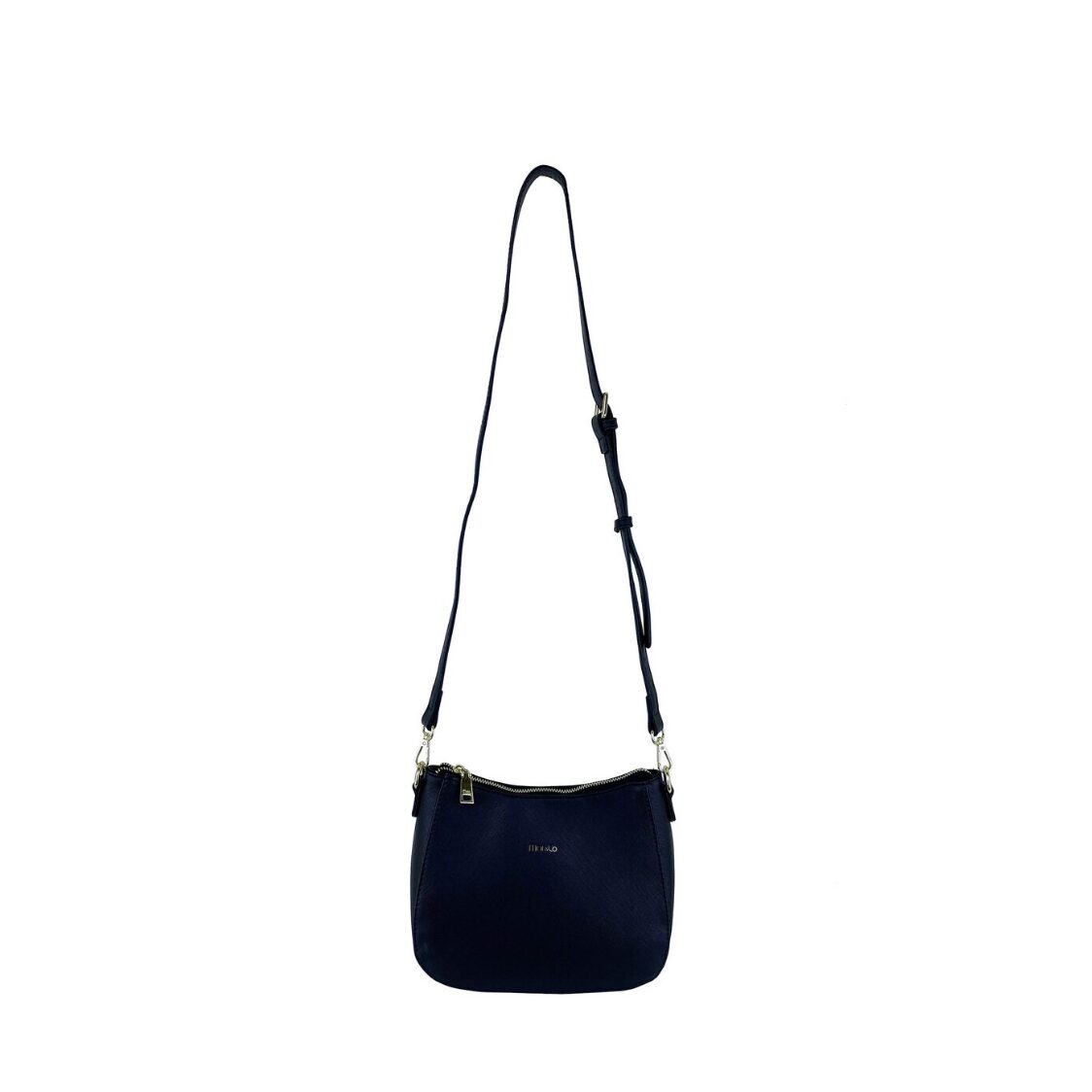 Mel&Co Saffiano-Effect Curve Top Sling Bag