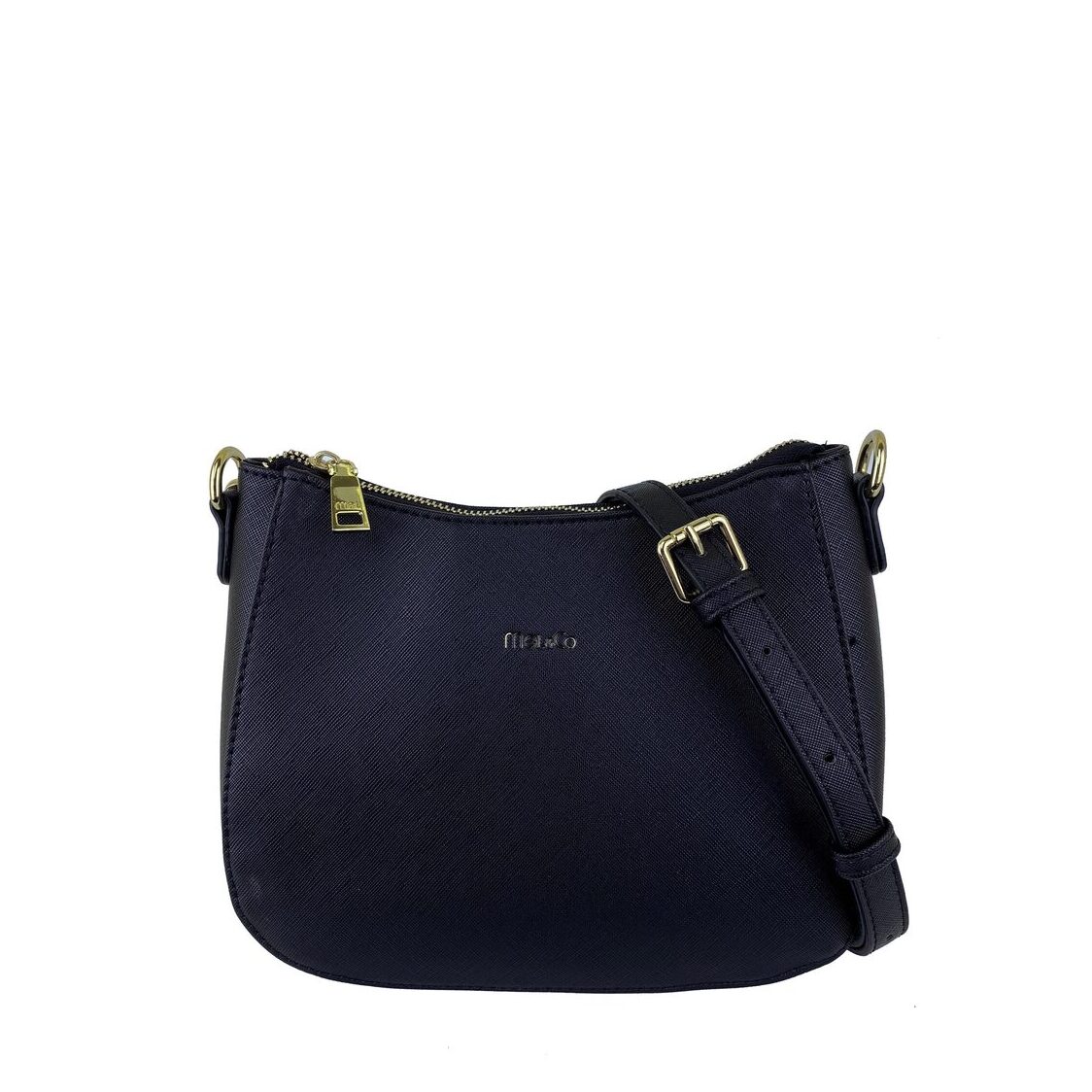 Mel&Co Saffiano-Effect Curve Top Sling Bag