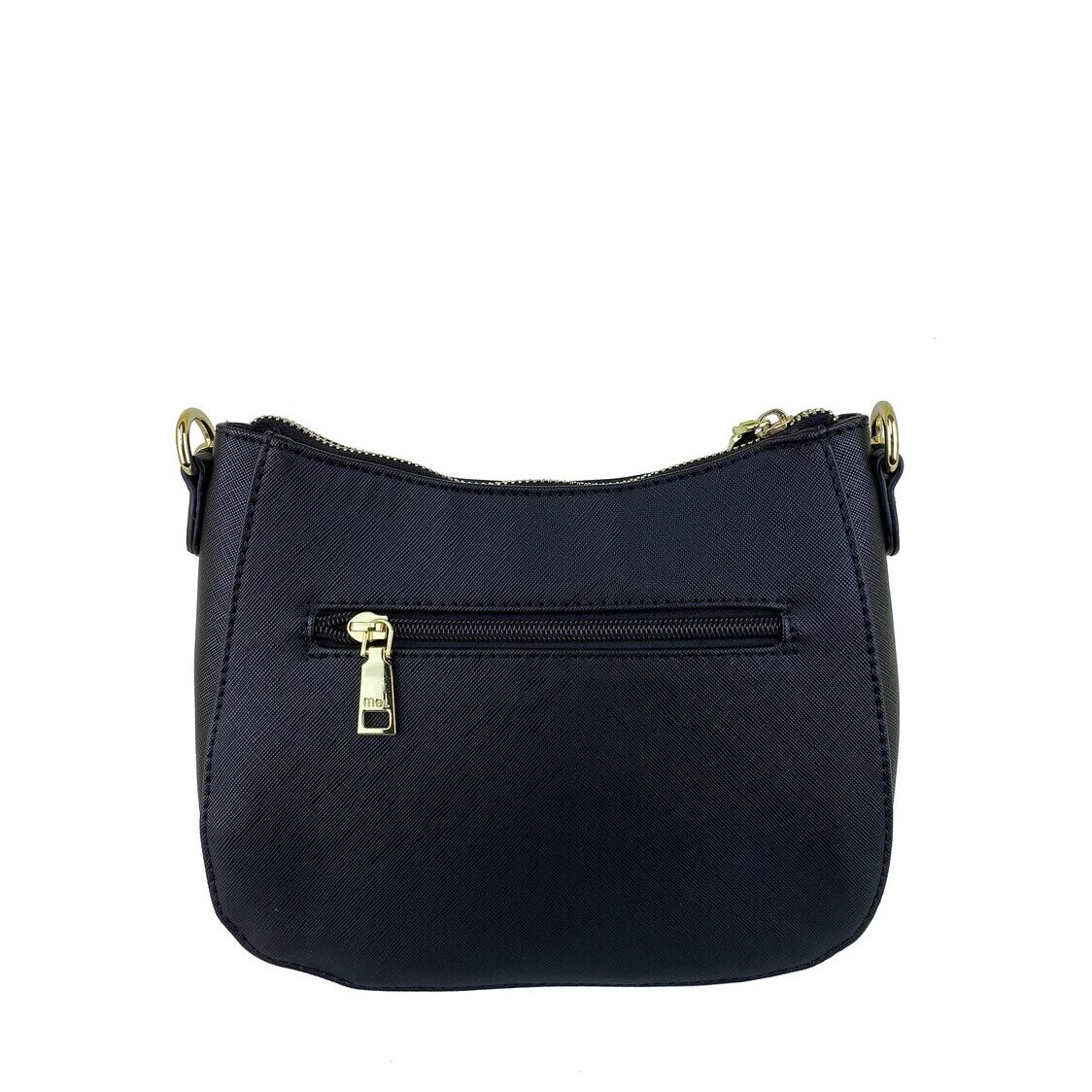 Mel&Co Saffiano-Effect Curve Top Sling Bag
