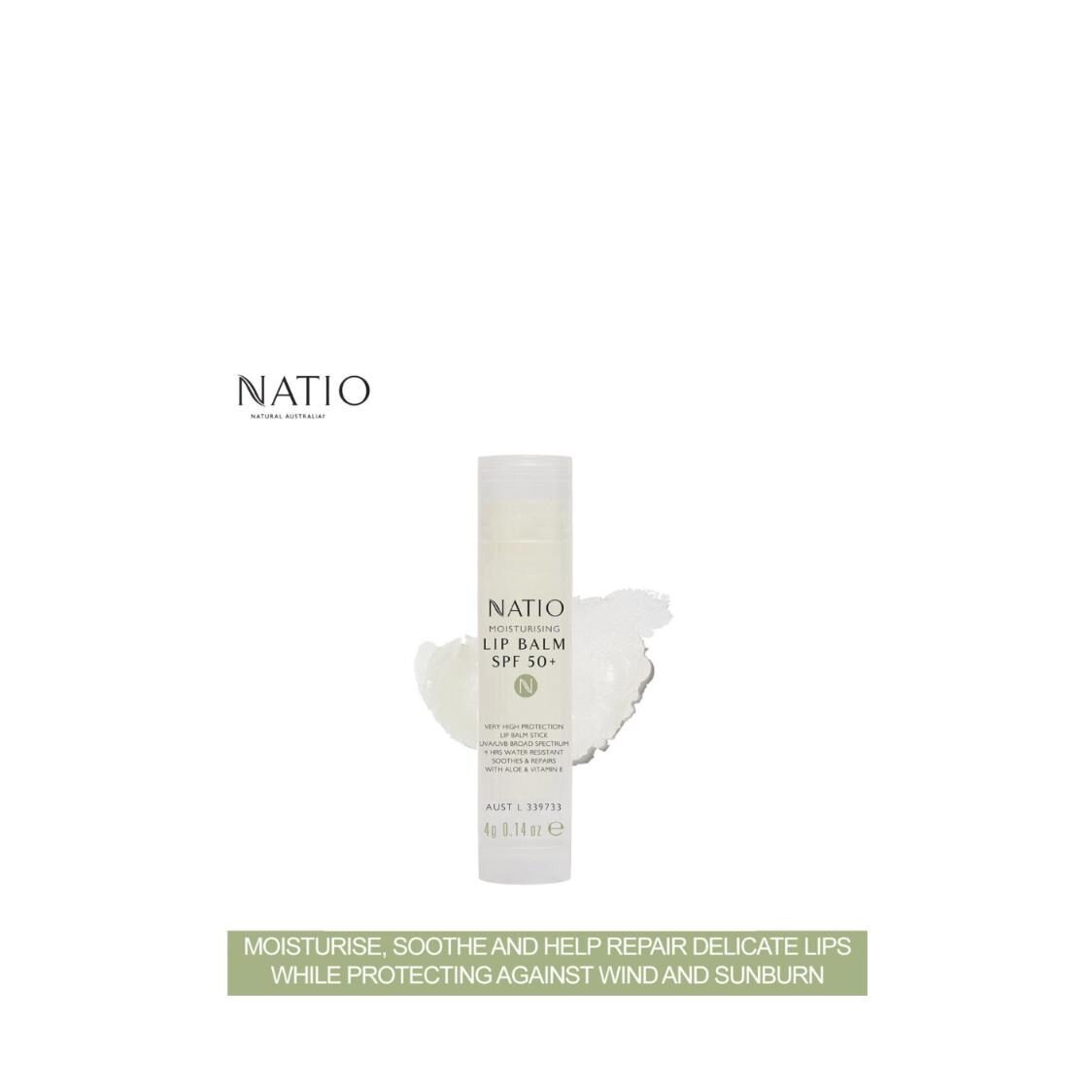 Natio Moisturising Lip Balm SPF 50 4g