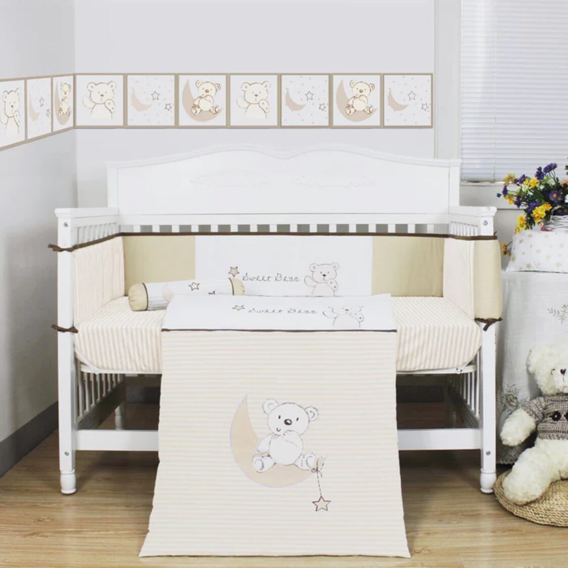 Happy Cot Bedding Set - Sweet Bear (5pcs)