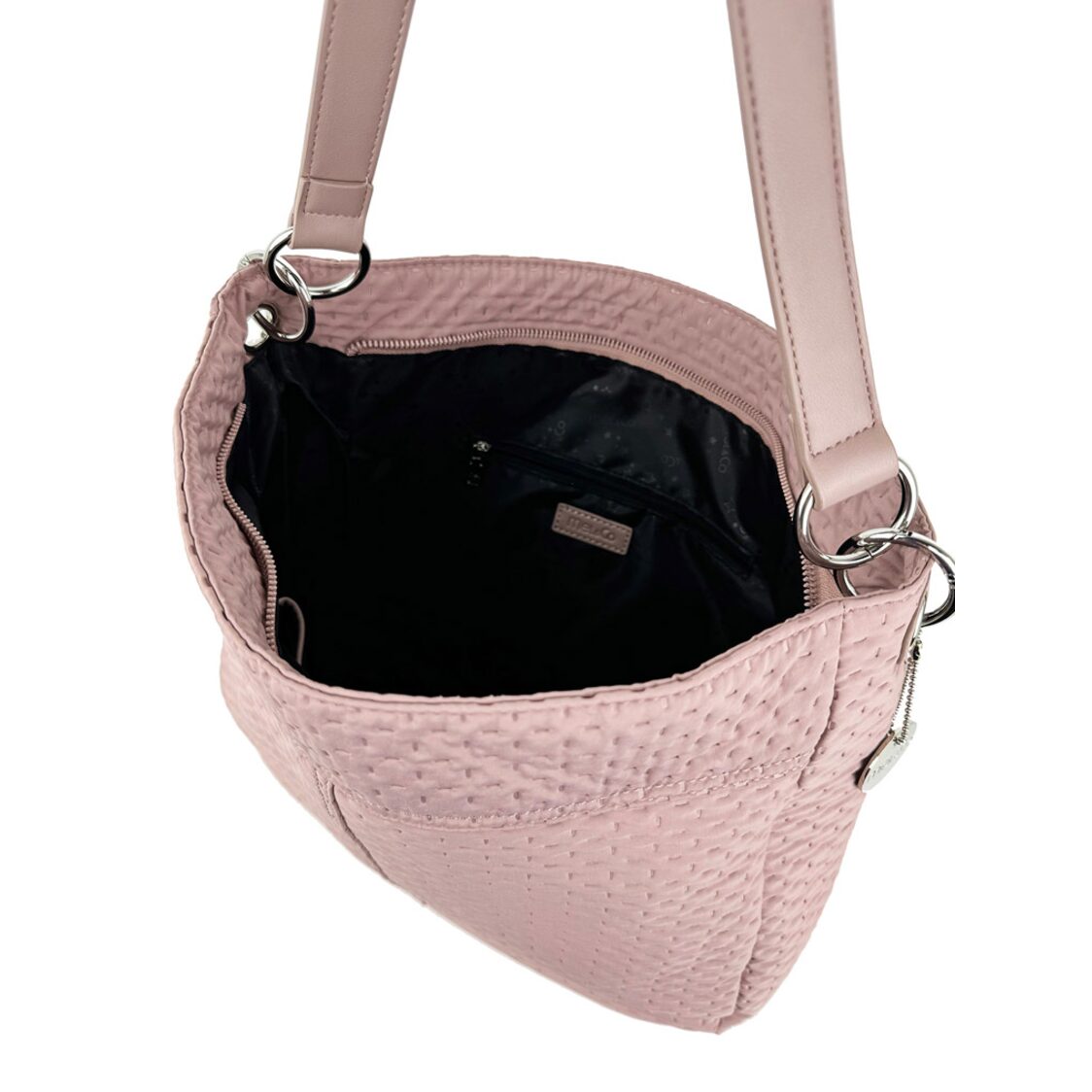 Mel&Co Embossed Nylon Single Handle Bag