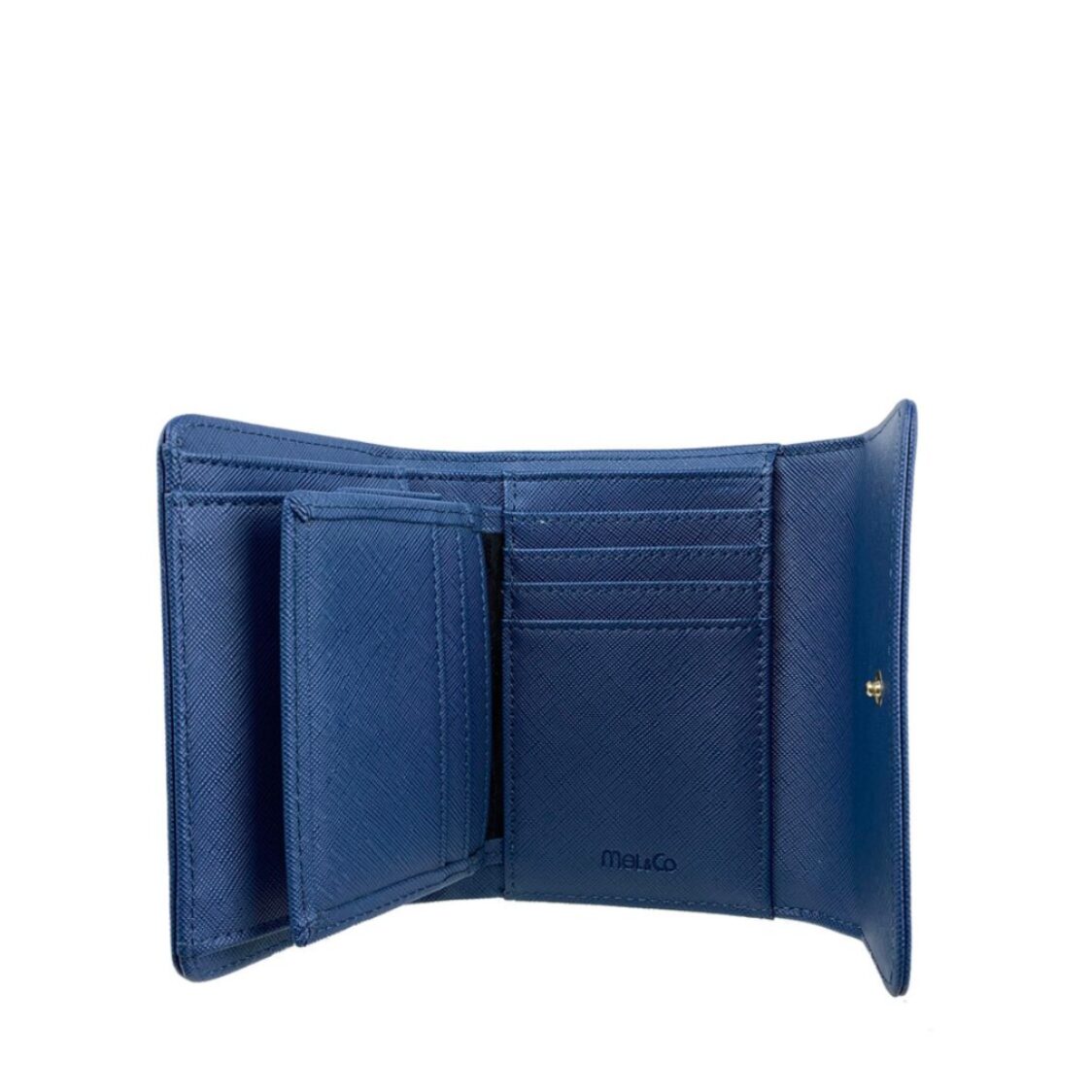 Mel&Co Saffiano Leatherette Half Flap Mid-Size Wallet
