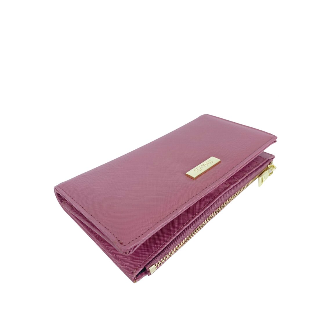 Mel&Co Saffiano Leatherette Bi-Fold Snap Long Wallet