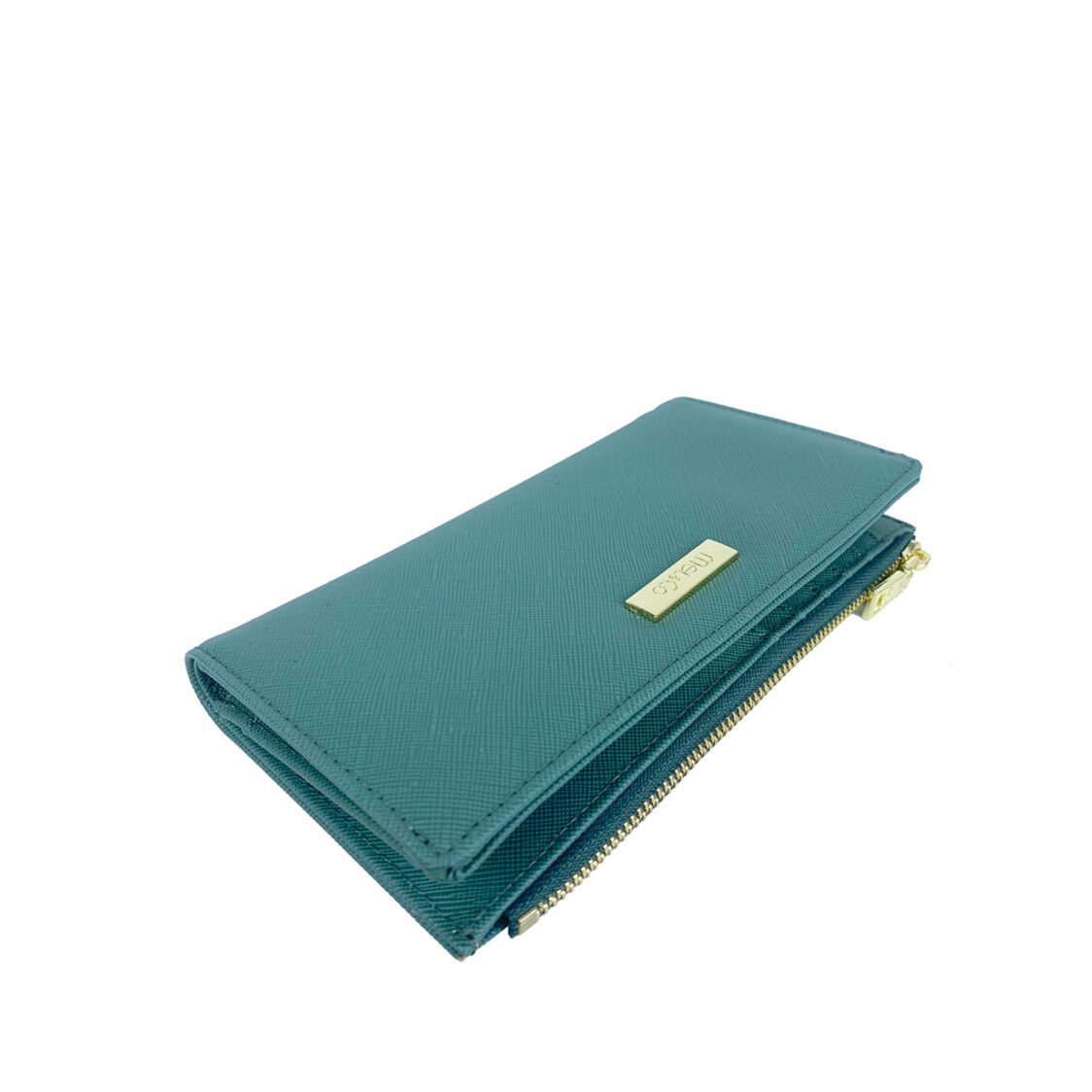 Mel&Co Saffiano Leatherette Bi-Fold Snap Long Wallet