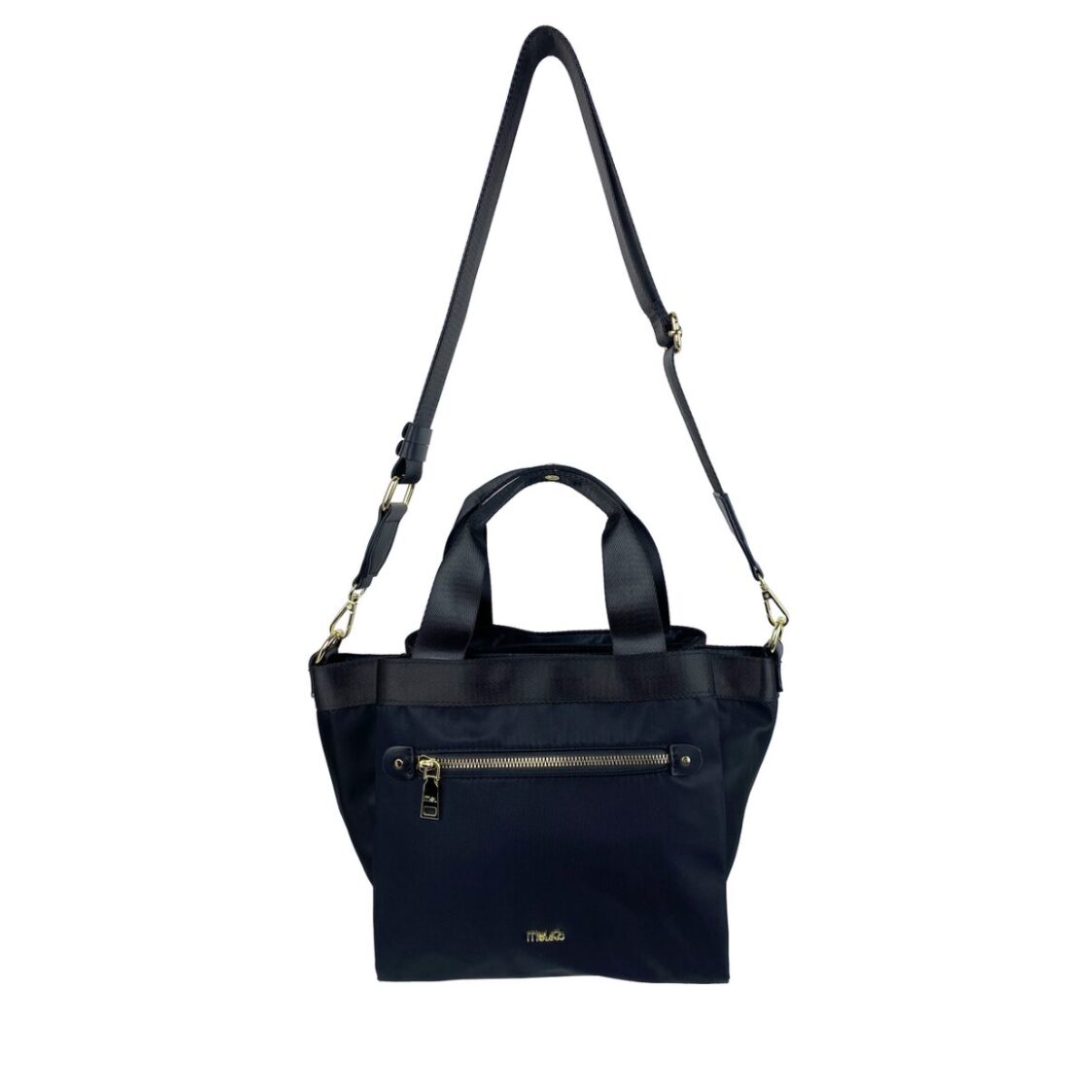 Mel&Co Nylon Satchel Top Handle With Font Zip Pocket