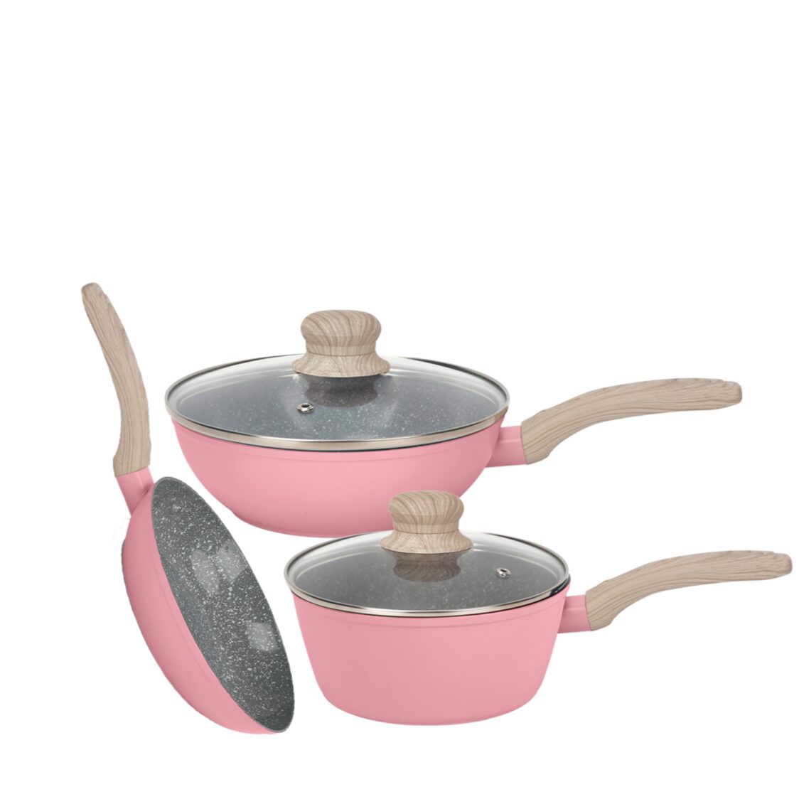 La Gourmet Shogun Ceramic Mini Set (16Cm Frypan + 16Cm Saucepan + 20Cm Wok) Pink 417893