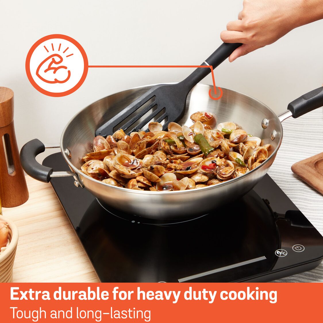 Meyer Centennial Stainless Steel 30cm | 4.8L Covered Stirfry with Helping Handle (Induction) 70238