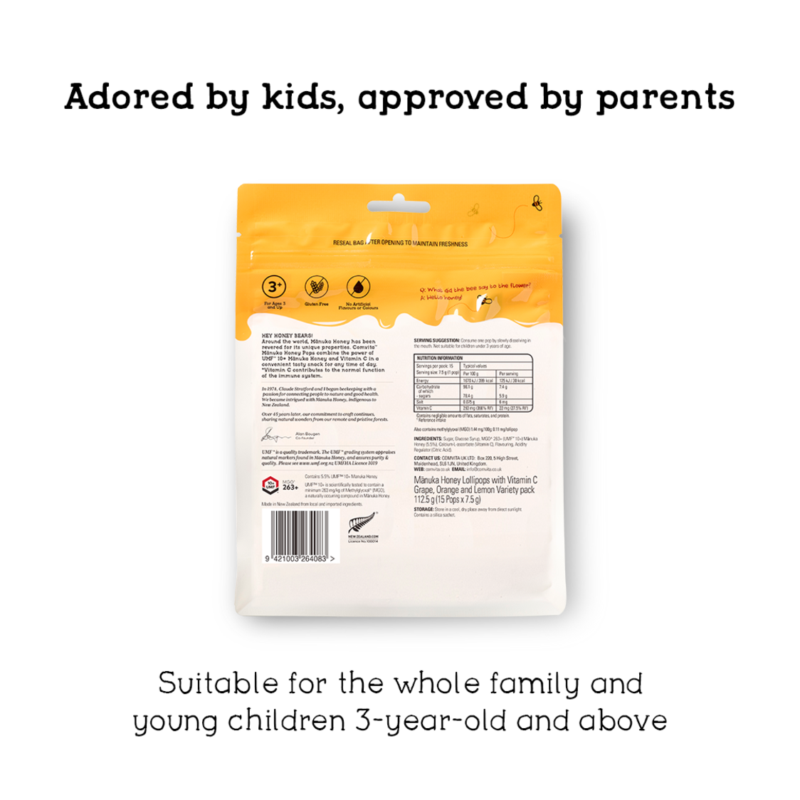 Comvita Kids UMF 10+ Manuka Honey Soothing Pops (15 Pops)