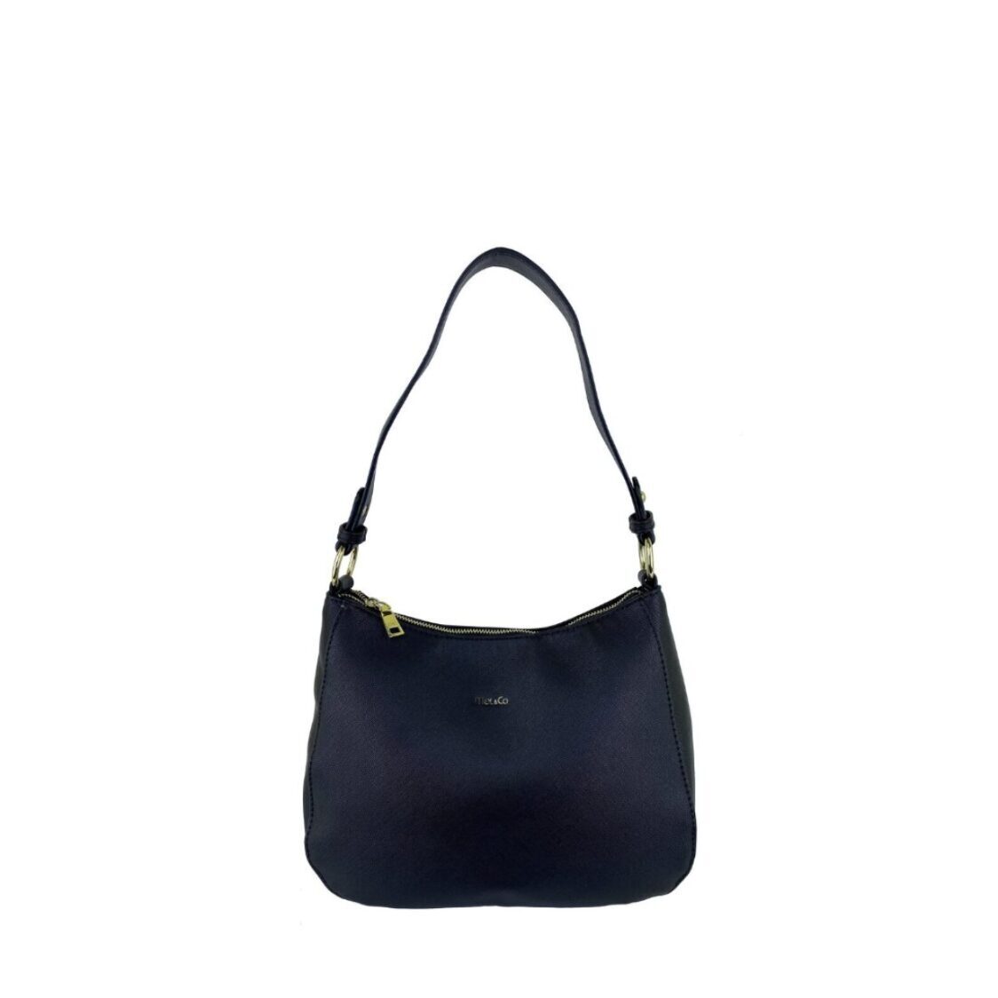 Mel&Co Saffiano-Effect Curve Top Single handle Shoulder Bag