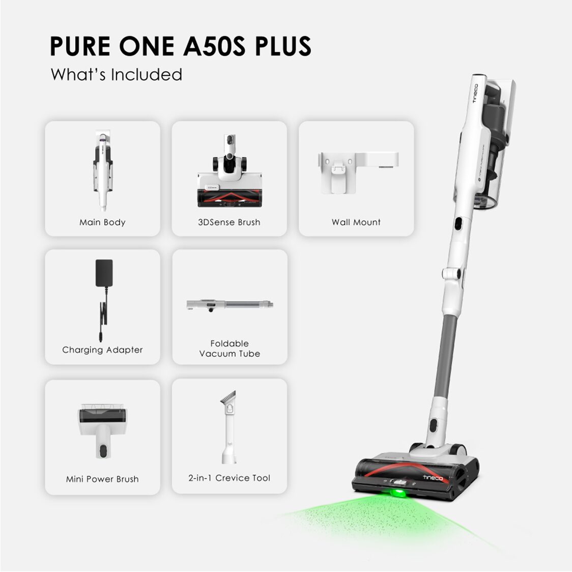 Tineco Pure One A50S Plus Cordless Stick Vacuum Cleaner - Black