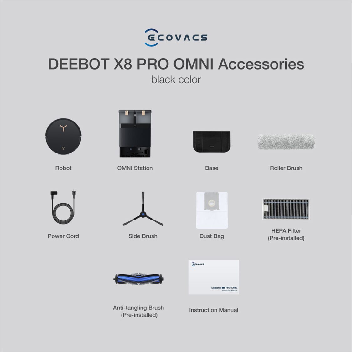 Ecovacs Deebot X8 Pro Omni - Black - Metro Singapore Departmental Store - Celebrating 69 Years in SG
