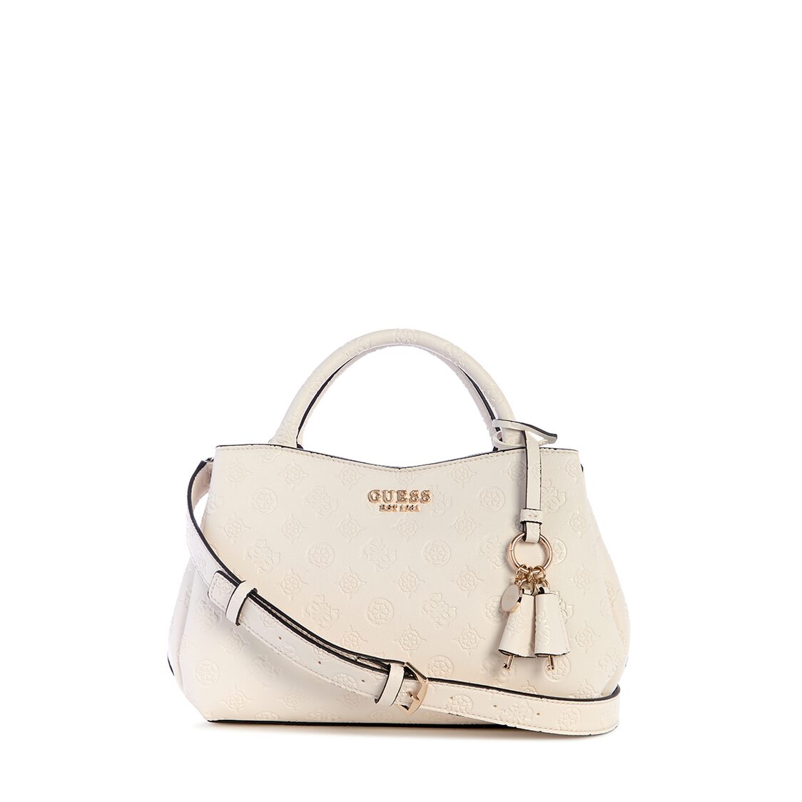 Guess Phoebe Girlfriend Satchel - Off White Logo
