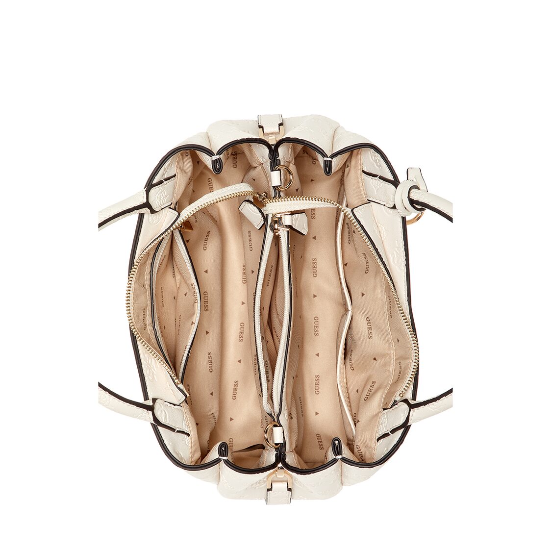 Guess Phoebe Girlfriend Satchel - Off White Logo