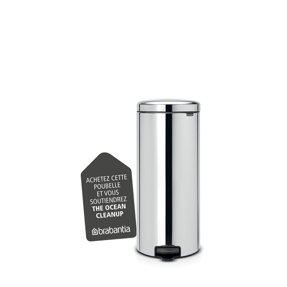 Brabantia Pedal Bin Newicon 30L Motion Control - Brilliant Steel - 114366
