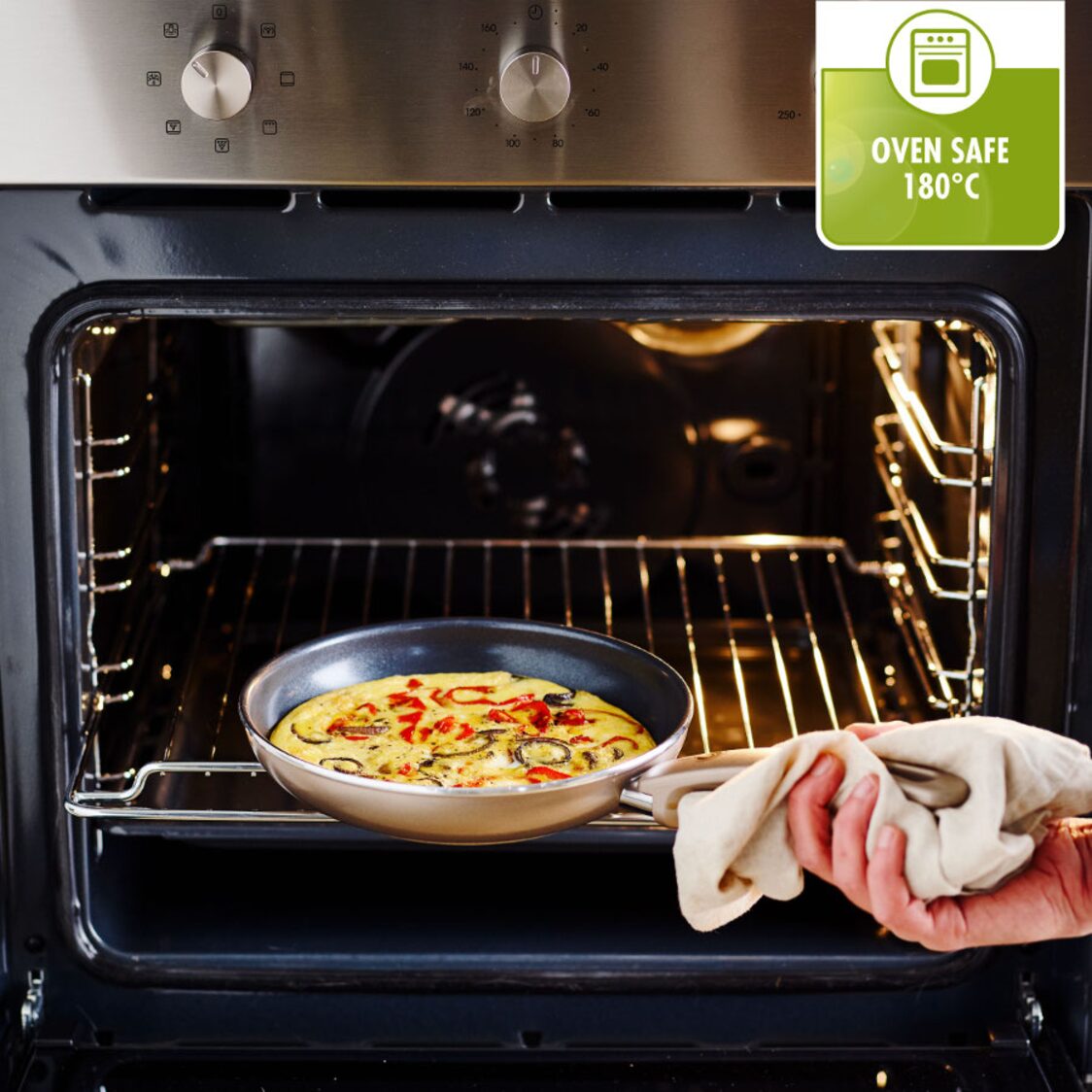 Greenpan Camb Bronze 36cm Ceramic Covered Wok (GPCBR675983) + Free Spatula & Ladle Set (Worth $29.90) (GPGC010734)