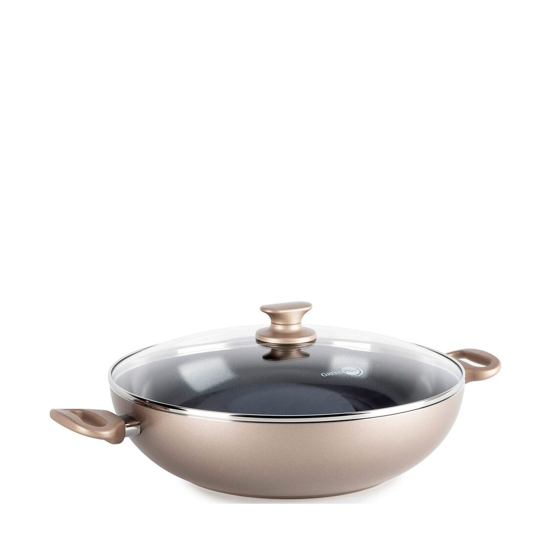 Greenpan Camb Bronze 36cm Ceramic Covered Wok (GPCBR675983) + Free Spatula & Ladle Set (Worth $29.90) (GPGC010734)