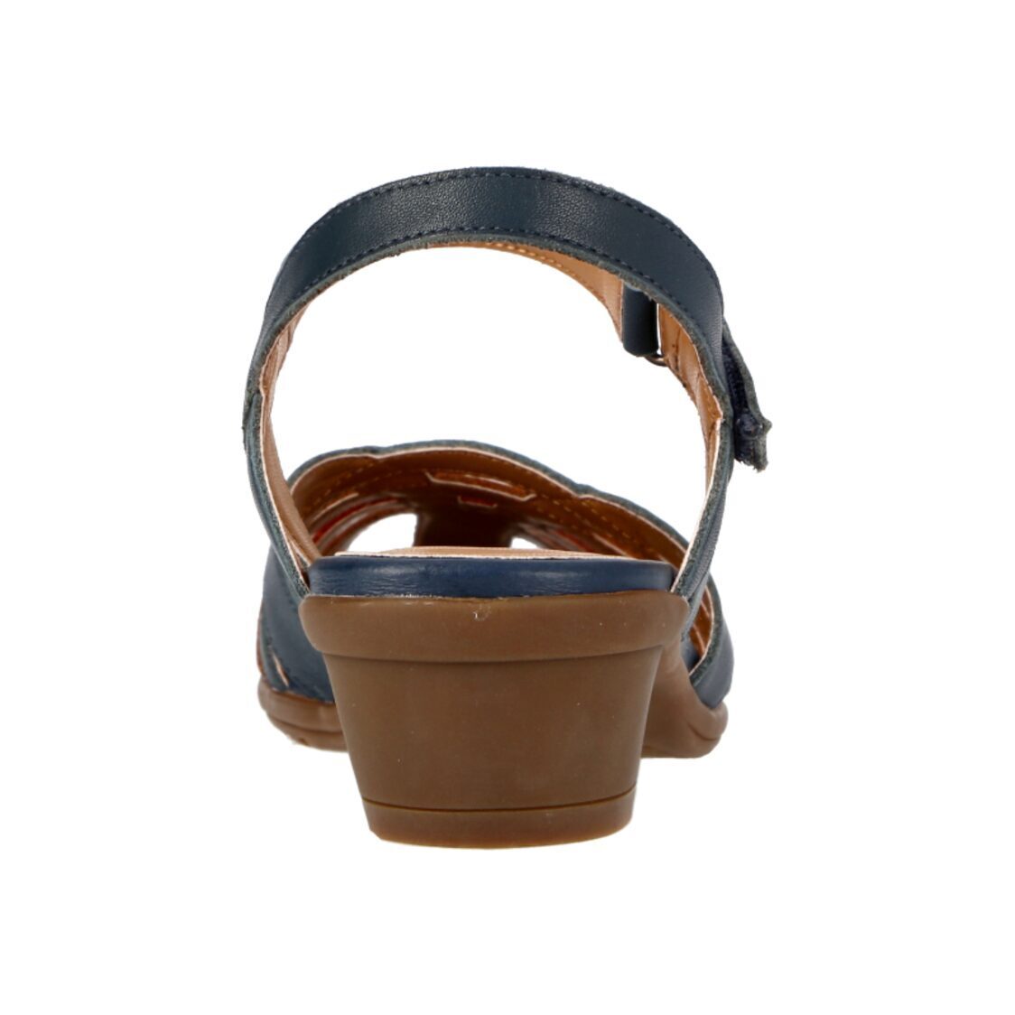 Barani Leather Heeled Sandals with Back Strap (Short) 19612 Navy Multi