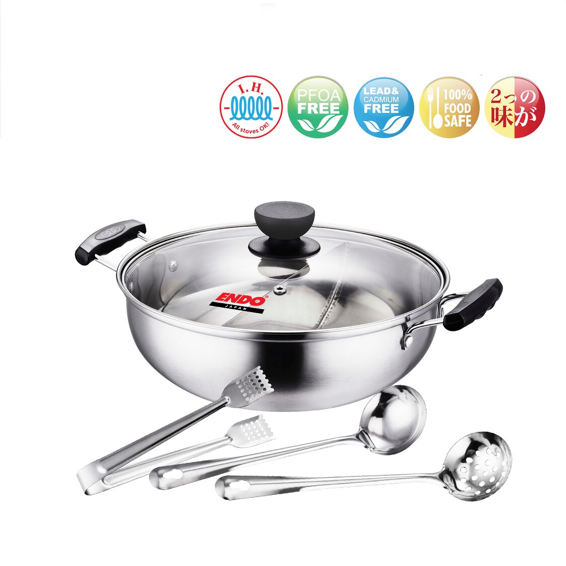 Endo 28cm Stainless Steel "Yuan Yang" Steamboat (E - SB28 - 4) - Metro Singapore Departmental Store - Celebrating 69 Years in SG