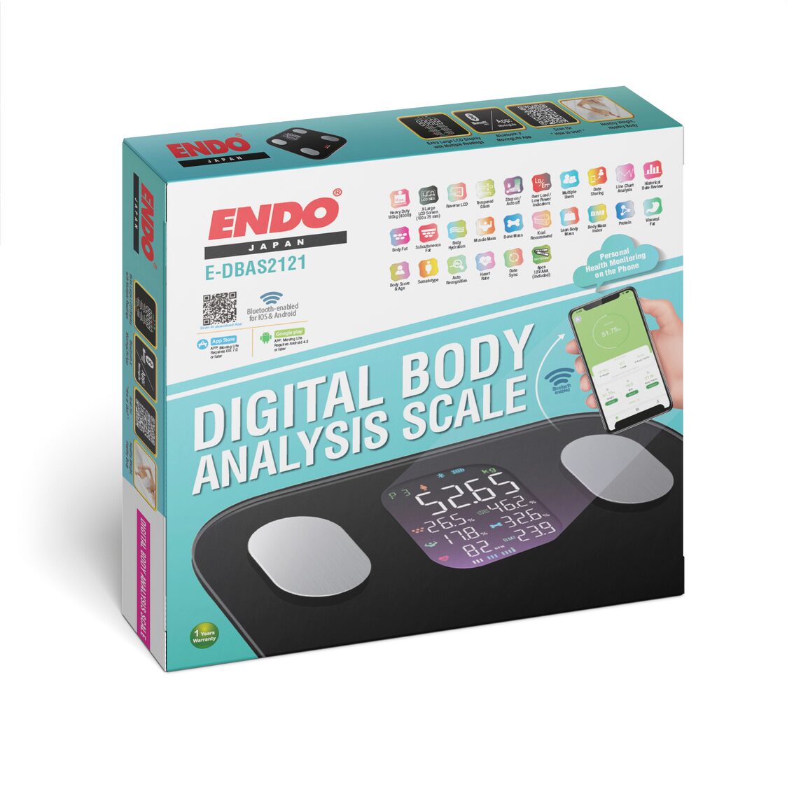 Endo Digital Body Analysis Scale – Bluetooth (E - DBAS2121) - Metro Singapore Departmental Store - Celebrating 69 Years in SG
