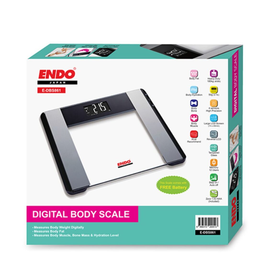 Endo Digital High Precision Body Fat Analysis Scale (E - DBS861) - Metro Singapore Departmental Store - Celebrating 69 Years in SG