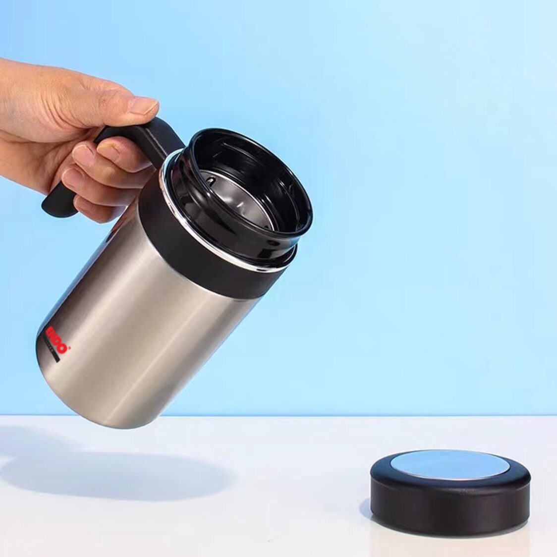Endo Double Stainless - Steel Thermal Desk Mug 500ml With Tea Strainer (CX - 3016) - Metro Singapore Departmental Store - Celebrating 69 Years in SG