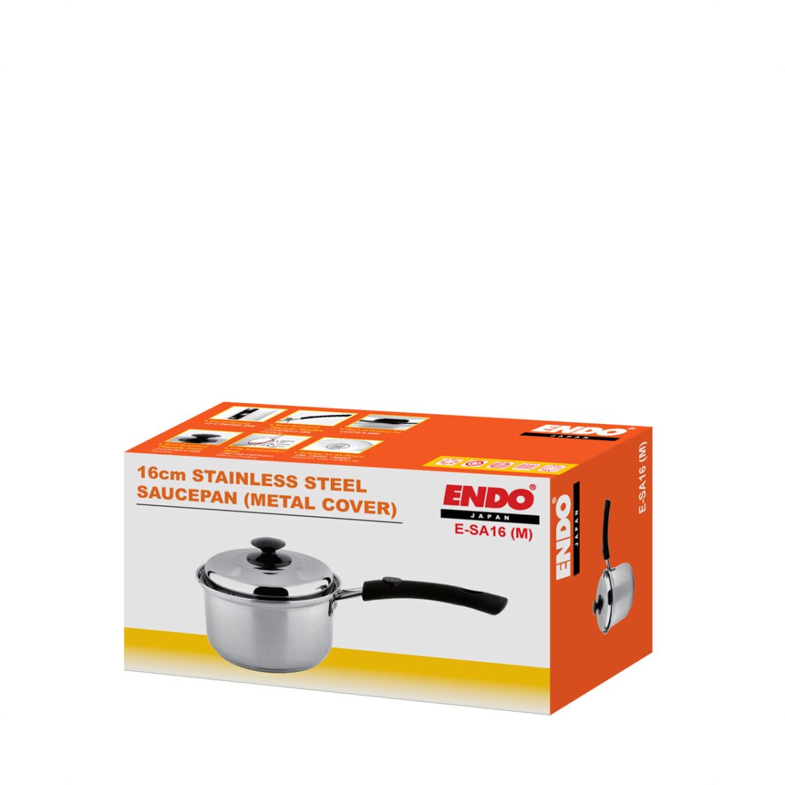 Endo Stainless Steel Saucepan 16cm (E - SA16 M) - Metro Singapore Departmental Store - Celebrating 69 Years in SG