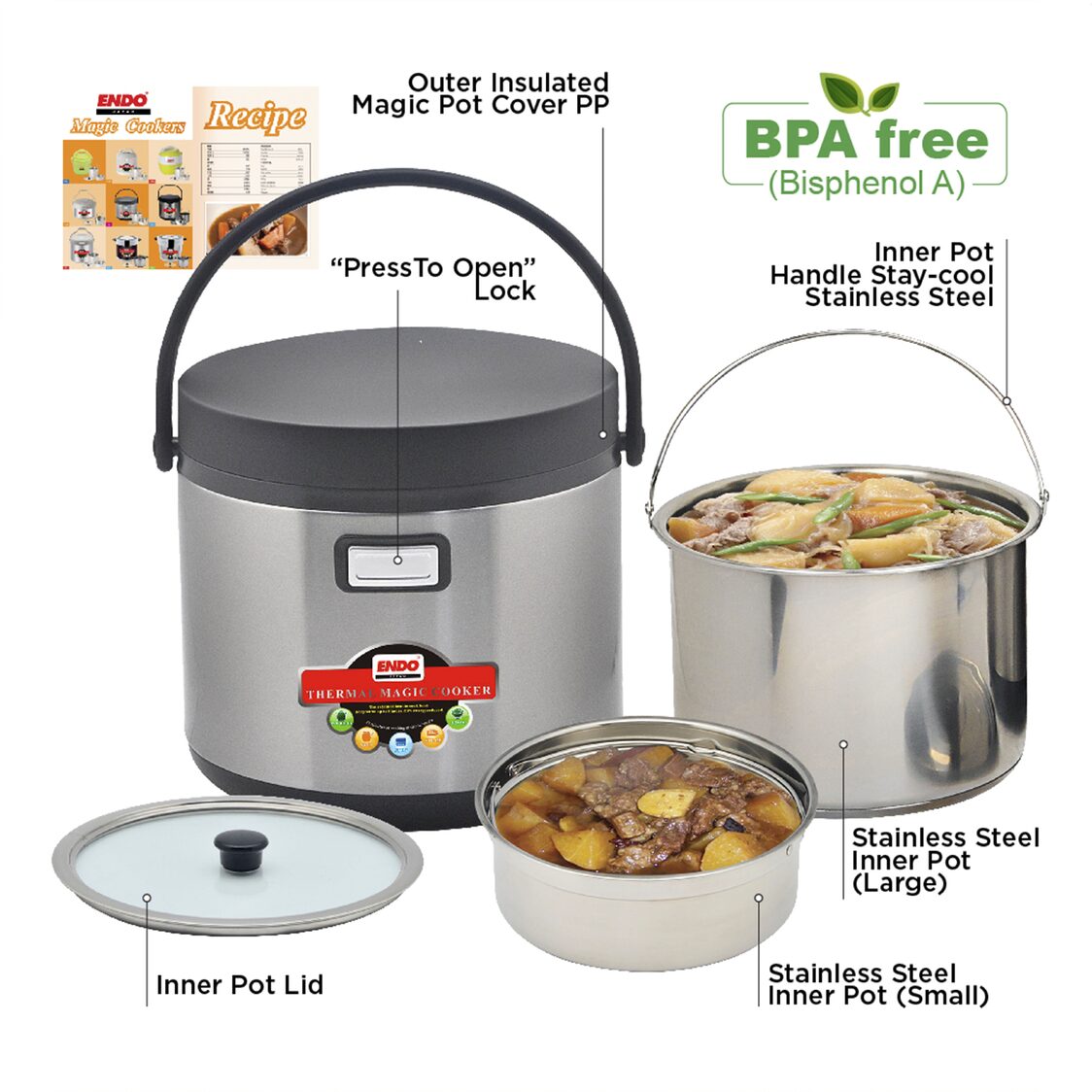 Endo Thermal Magic Cooker 5L (E - TMC5 - N) - Metro Singapore Departmental Store - Celebrating 69 Years in SG