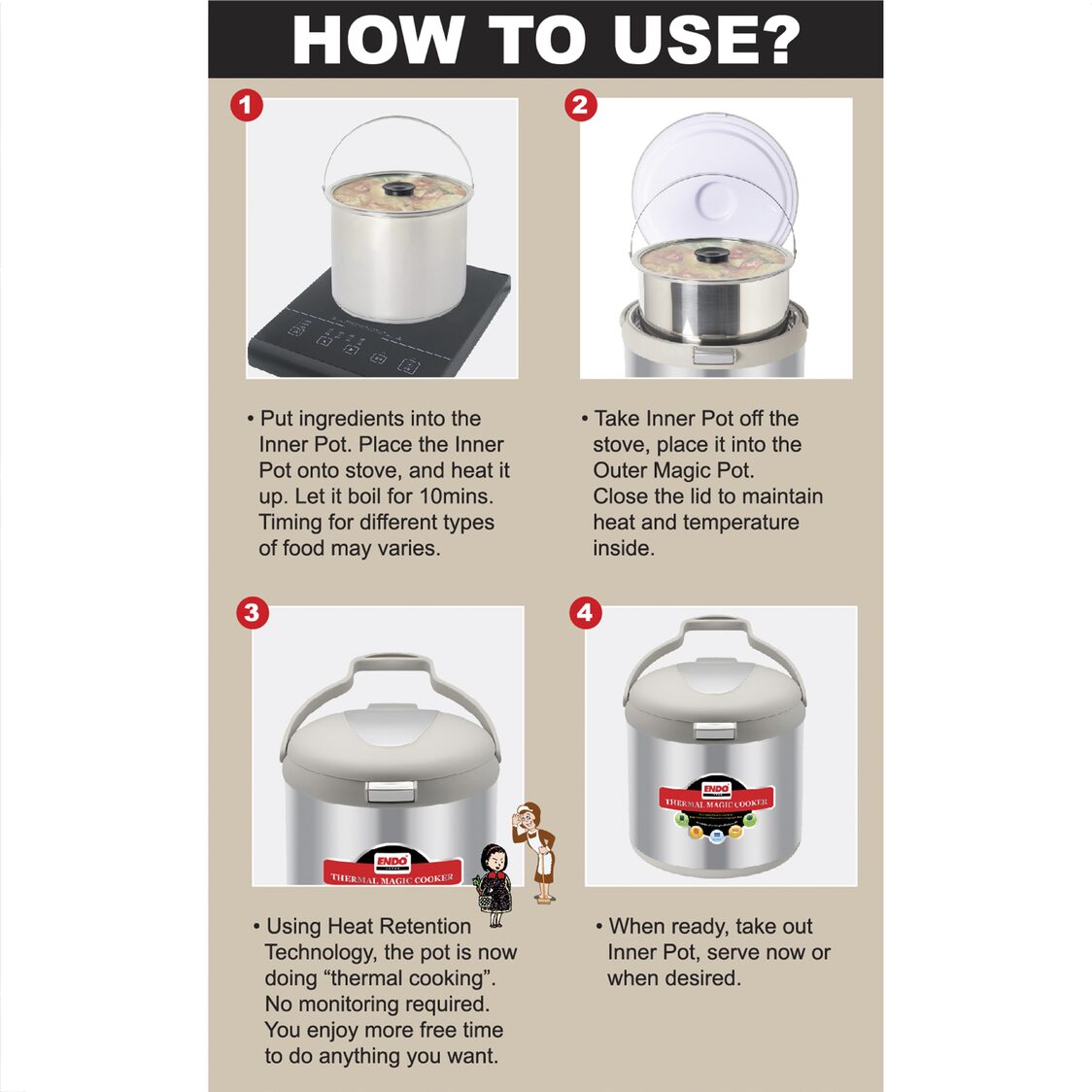 Endo Thermal Magic Cooker - 7L (E - TMC7) - Metro Singapore Departmental Store - Celebrating 69 Years in SG