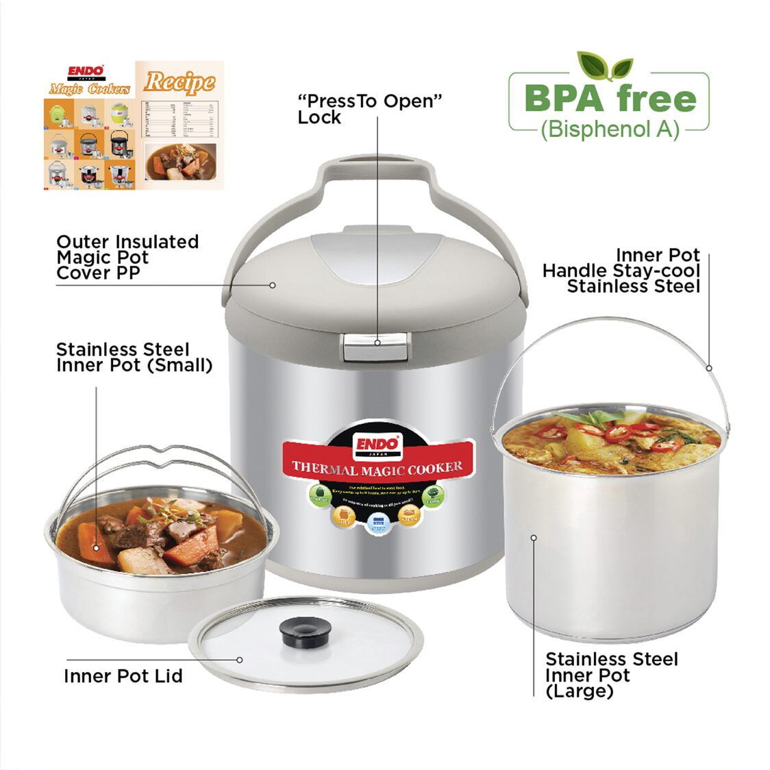 Endo Thermal Magic Cooker - 7L (E - TMC7) - Metro Singapore Departmental Store - Celebrating 69 Years in SG