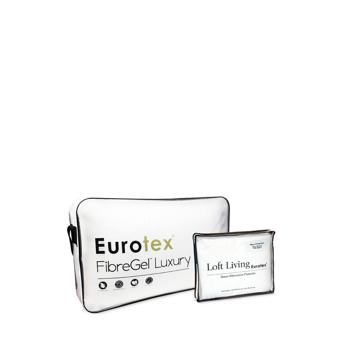 Eurotex Fibregel Pillow 1700g + Loft Living Pillow Protector - Metro Singapore Departmental Store - Celebrating 69 Years in SG