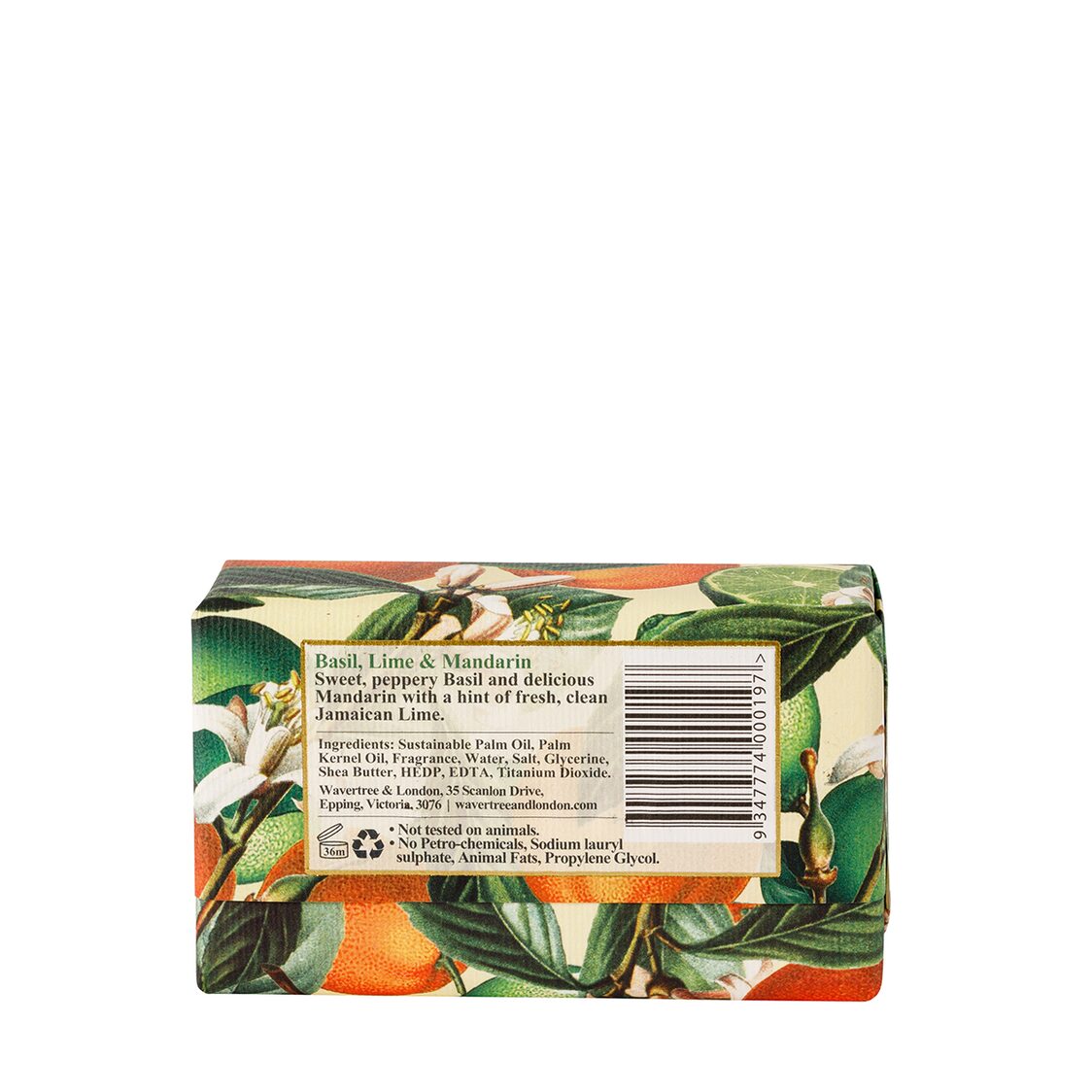 Wavertree & London Basil Lime Mandarin Soap Bar 200g