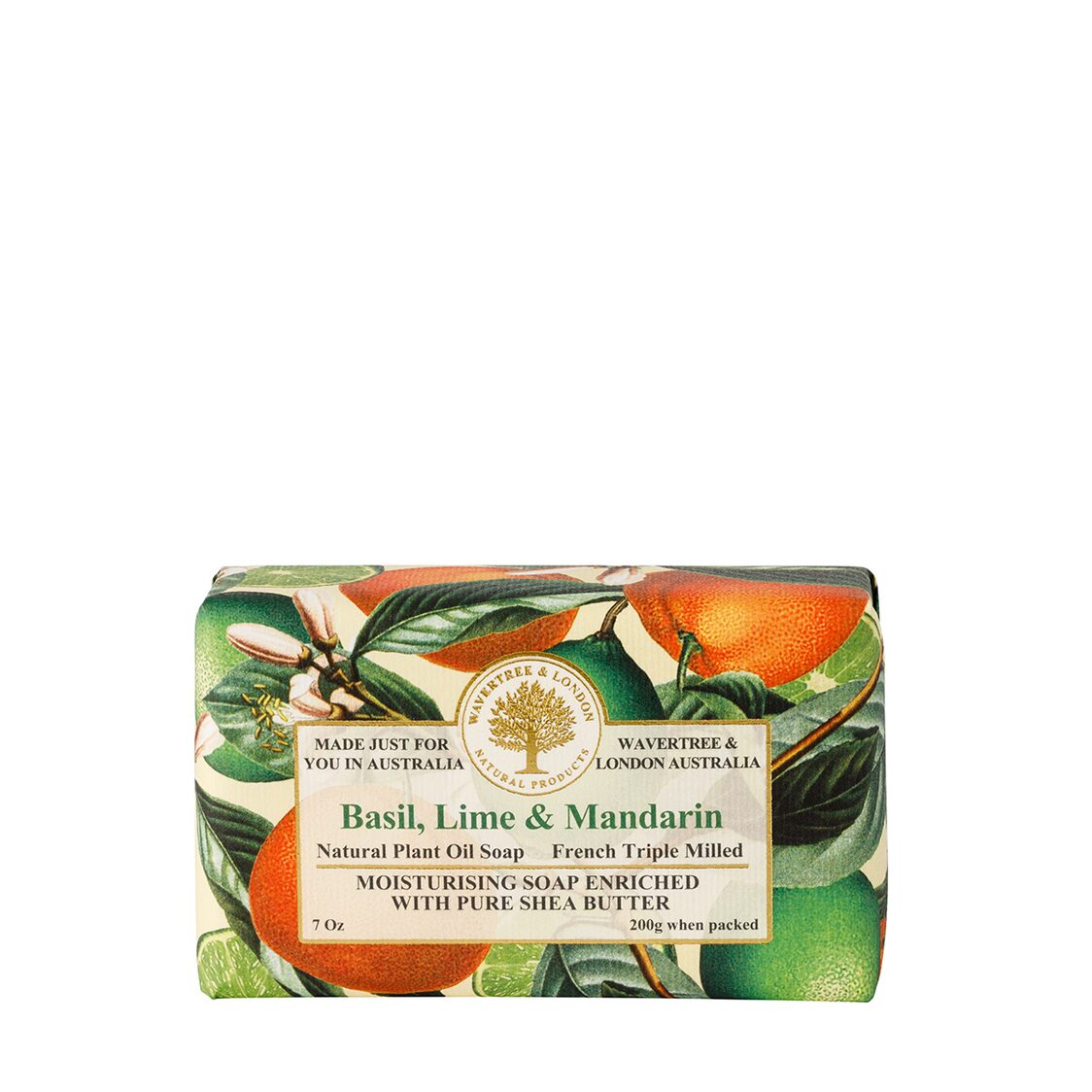 Wavertree & London Basil Lime Mandarin Soap Bar 200g