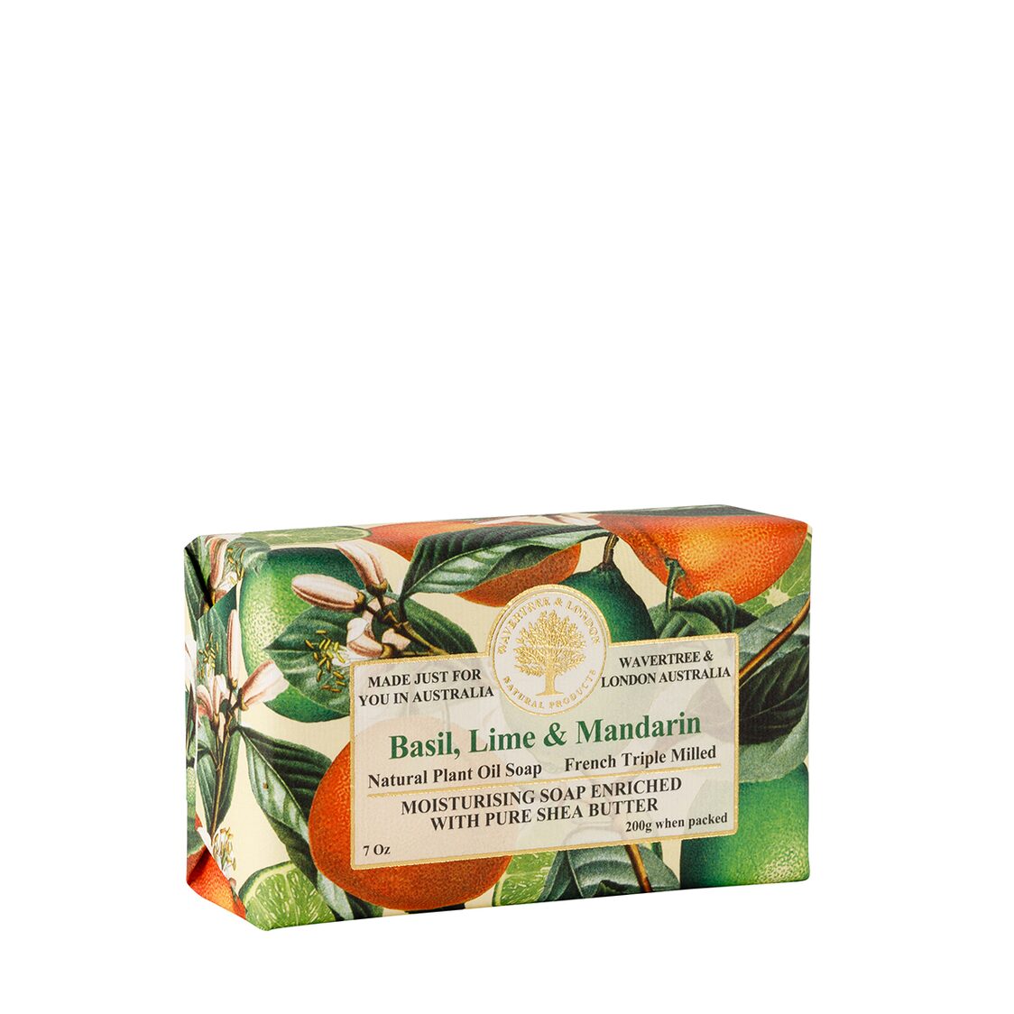 Wavertree & London Basil Lime Mandarin Soap Bar 200g